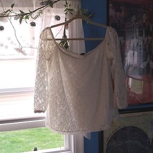 White Lace Off-the-Shoulder Top
